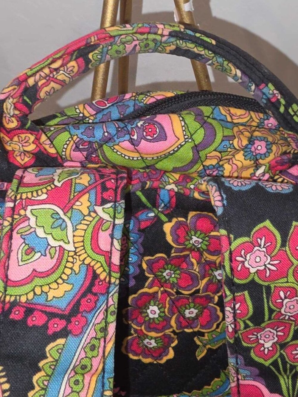 Vera Bradley Multicolor Floral Quilted Backpack w/Bonus UD Holder 17x14", EUC - Picture 14 of 16